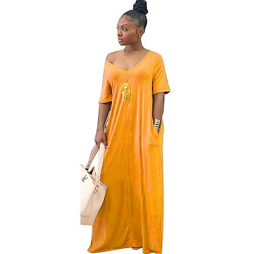 

Women's Yellow Blushing Pink Dress Shift Solid Color S M