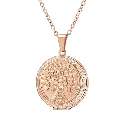 

Women's Pendant Necklace Floating Locket Tree of Life Fashion Stainless Steel Rose Gold Gold Silver 55 cm Necklace Jewelry 1pc For Gift Daily
