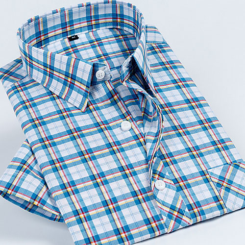 

Men's Houndstooth Print Shirt Daily Blue