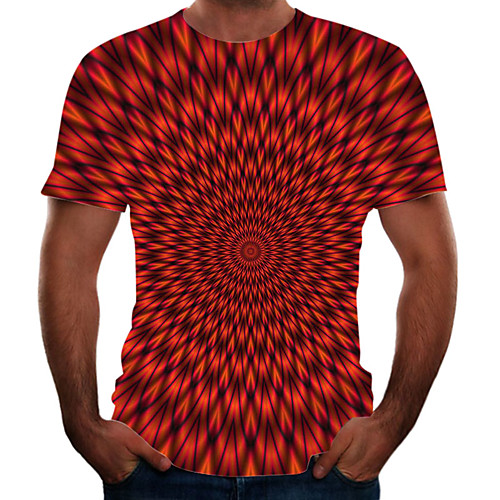 

Men's Going out Weekend Basic T-shirt - Color Block / 3D / Animal Rainbow