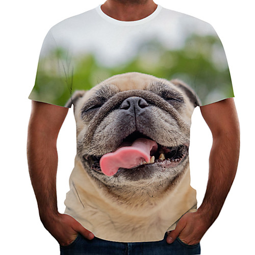 

Men's Graphic Animal T-shirt Basic Elegant Daily Going out White