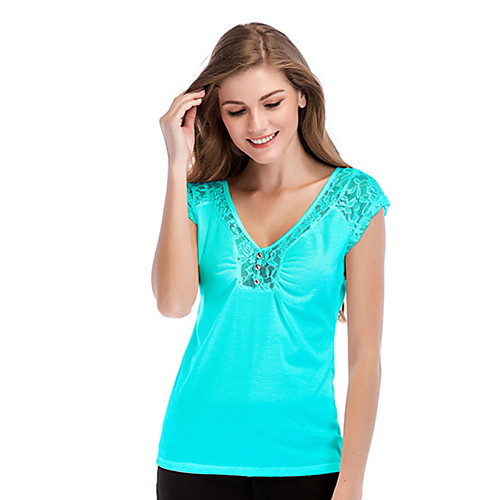 

Women's Solid Colored T-shirt Daily White / Black / Red / Green