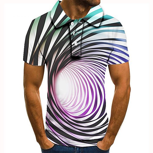 

Men's Daily Basic Polo - 3D Rainbow