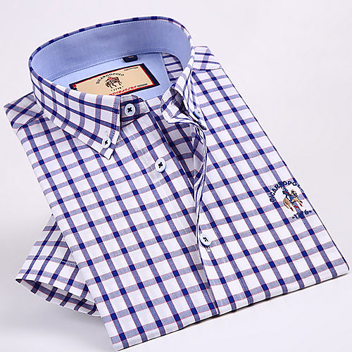 

Men's Houndstooth Print Shirt Daily Purple