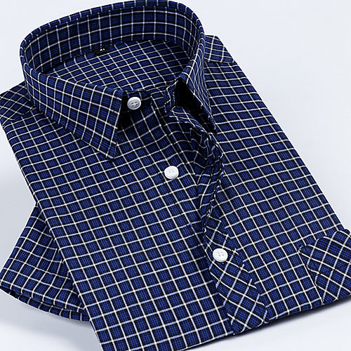 

Men's Houndstooth Print Shirt Daily Navy Blue