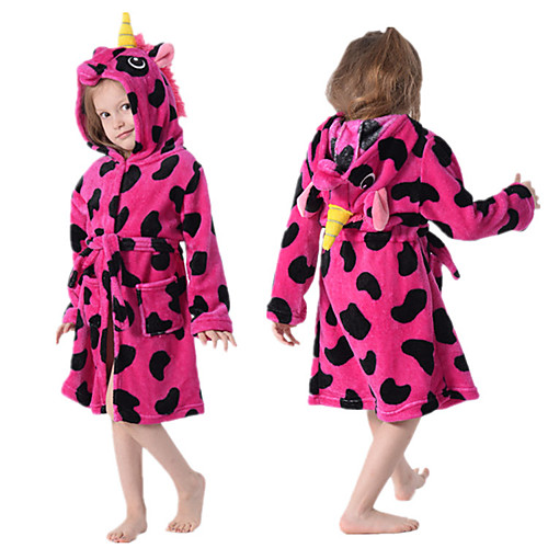

Kid's Kigurumi Pajamas Bathrobe Unicorn Flying Horse Onesie Pajamas Flannelette Purple / Yellow / Light Purple Cosplay For Boys and Girls Animal Sleepwear Cartoon Festival / Holiday Costumes