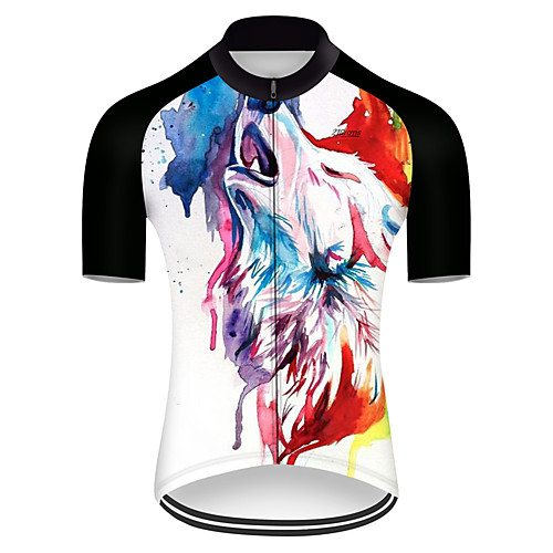 

21Grams Men's Short Sleeve Cycling Jersey Black / White Bike Jersey Top Mountain Bike MTB Road Bike Cycling Breathable Sports Clothing Apparel / Micro-elastic