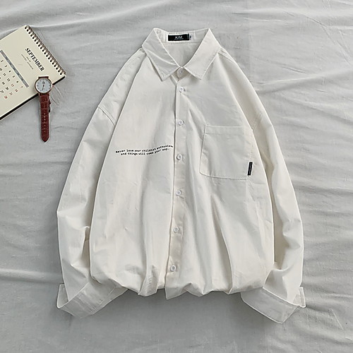 

Men's Solid Colored Shirt Daily White / Yellow / Khaki