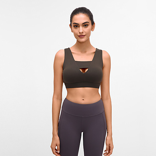 

Women's Bra Top High Support Removable Pad Wireless Fashion Green Gray Elastane Yoga Running Fitness Bra Top Top Sport Activewear Breathable High Impact Quick Dry Comfortable Freedom Stretchy