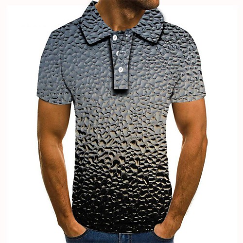 

Men's Graphic 3D Print Print Polo Daily Gray