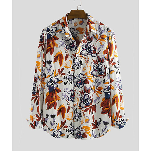 

Men's Holiday Beach Tropical / Hawaiian Shirt - Floral Red