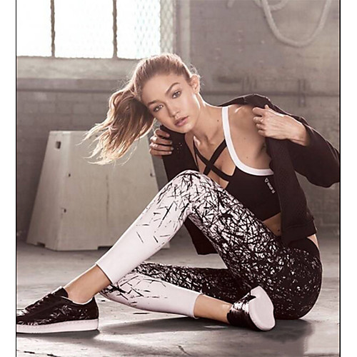 

Women's Leggings Running Tights Capris Patchwork Sports Winter Leggings Running Walking Fitness Jogging Lightweight Breathable Quick Dry Color Gradient White / Black Black / White / Micro-elastic