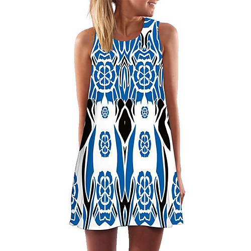 

Women's 2020 Yellow Red Summer Dress Casual Street chic Party Going out Shift Floral Geometric Color Block Daisy S M