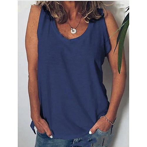 

Women's Daily Tank Top - Solid Colored Yellow