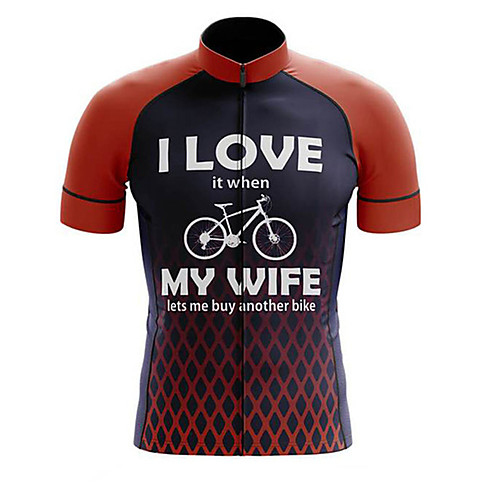 

21Grams Men's Short Sleeve Cycling Jersey Black / Red Bike Jersey Top Mountain Bike MTB Road Bike Cycling UV Resistant Breathable Quick Dry Sports Clothing Apparel / Stretchy
