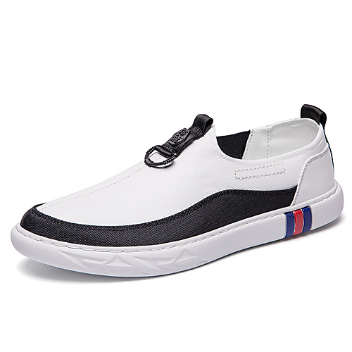 

Men's Spring & Summer / Fall & Winter Sporty / Casual Daily Loafers & Slip-Ons Faux Leather Breathable Non-slipping Wear Proof White / Black