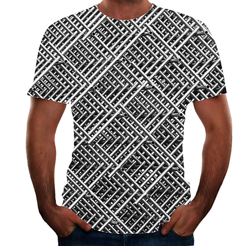 

Men's Going out Weekend Basic T-shirt - Color Block / 3D / Animal Rainbow