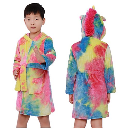 

Kid's Kigurumi Pajamas Bathrobe Unicorn Flying Horse Onesie Pajamas Flannelette Purple / Yellow / Red Cosplay For Boys and Girls Animal Sleepwear Cartoon Festival / Holiday Costumes