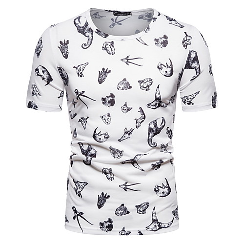 

Men's Party Club Rock / Punk & Gothic T-shirt - Geometric / Graphic / Animal Fantastic Beasts White