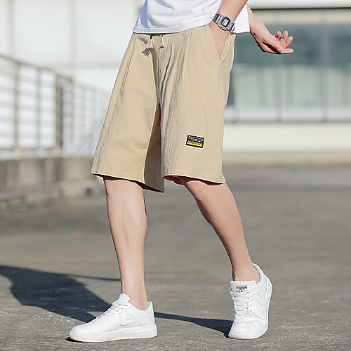 

Men's Sporty / Basic Plus Size Loose Chinos Pants - Solid Colored Drawstring Cotton Khaki Black Light Green US32 / UK32 / EU40 US34 / UK34 / EU42 US36 / UK36 / EU44