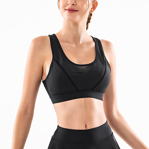 

Women's Bra Top Open Back Removable Pad Fashion White Black Gray Yoga Running Fitness Bra Top Top Sport Activewear Breathable Quick Dry Comfortable Freedom Stretchy