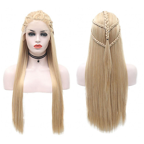 

Synthetic Lace Front Wig Straight Side Part Lace Front Wig Long Blonde Synthetic Hair 18-26 inch Women's Soft Adjustable Party Blonde