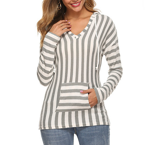 

Women's Basic Sweatshirt - Striped Blue S