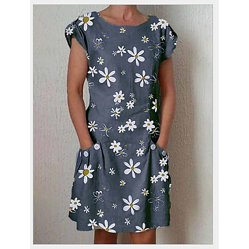 

Women's A-Line Dress Knee Length Dress - 3/4 Length Sleeve Print Summer Casual Chinoiserie 2020 Blue Green Gray Light Blue S M L XL XXL XXXL