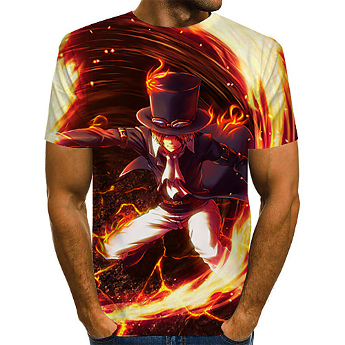 

Men's Daily Basic T-shirt - 3D Print Orange