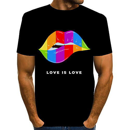 

Men's Graphic 3D Print Flamingos Print T-shirt Basic Exaggerated Daily Round Neck Black / Blue / Purple / Red / Yellow / Fuchsia / Green / Gray / Short Sleeve