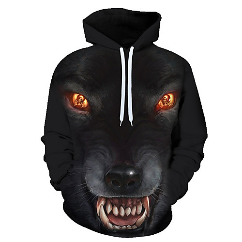 

Men's 3D Print / Casual Hoodie - 3D / Cartoon / Character Black US32 / UK32 / EU40