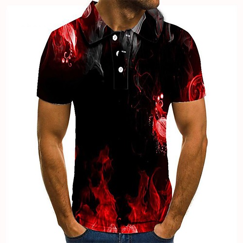 

Men's Graphic 3D Print Print Polo Daily Red