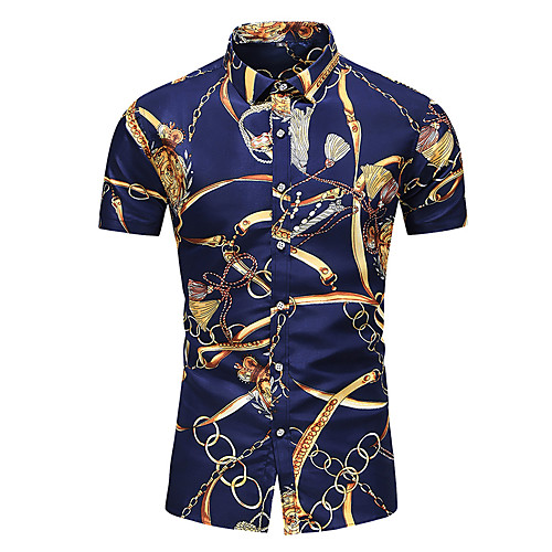 

Men's Daily Basic Shirt - Tribal Print Navy Blue