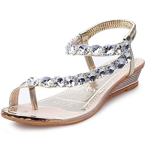 

Women's Sandals Summer Wedge Heel Open Toe Daily PU Gold / Silver
