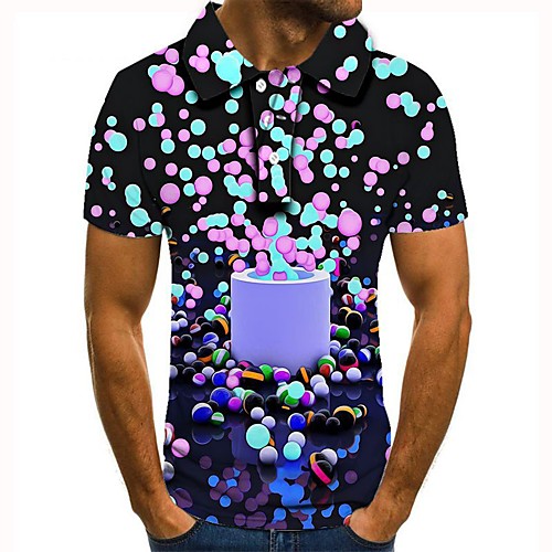

Men's Daily Basic Polo - 3D Rainbow