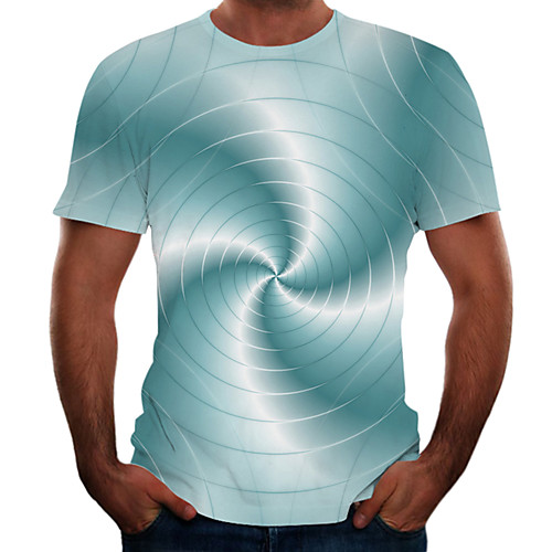 

Men's Going out Weekend Basic T-shirt - Color Block / 3D Rainbow