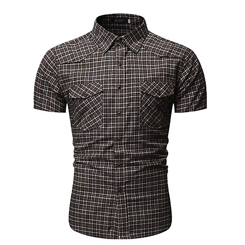 

Men's Daily Business Shirt - Striped / Houndstooth / Check Yellow