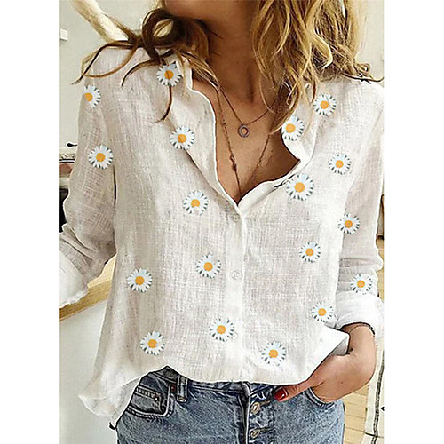 

Women's Floral Daisy Shirt Daily White