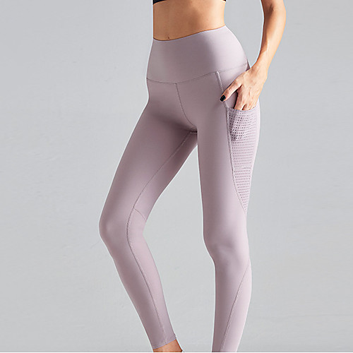 

Women's High Waist Yoga Pants Winter Pocket Purple Blue Elastane Running Fitness Gym Workout Tights Leggings Sport Activewear Breathable Moisture Wicking Butt Lift Tummy Control High Elasticity Skinny