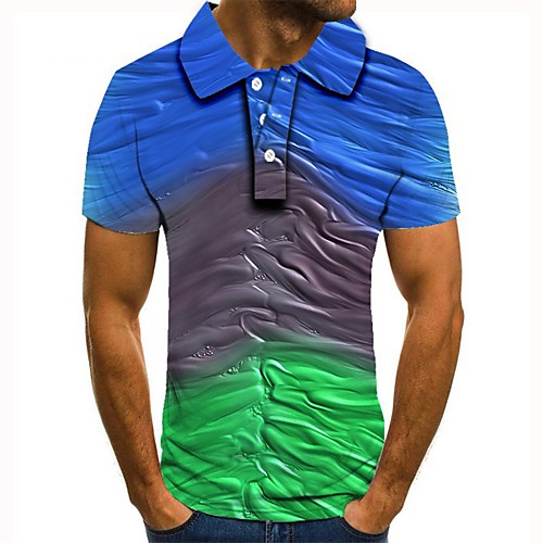 

Men's Daily Basic Polo - 3D Rainbow