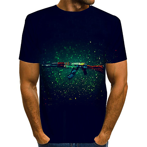 

Men's Daily Basic T-shirt - 3D Print Navy Blue