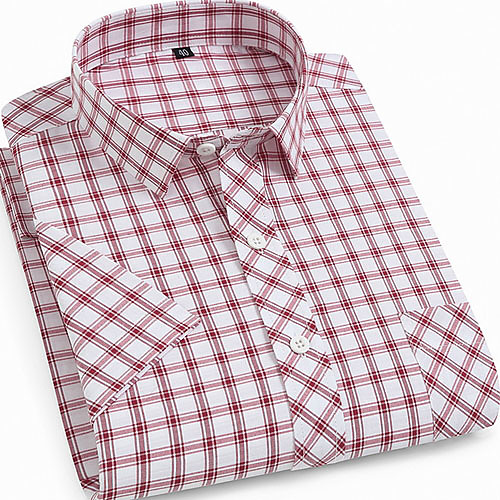 

Men's Houndstooth Print Shirt Daily Red