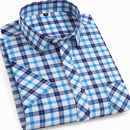 

Men's Houndstooth Print Shirt Daily Blue