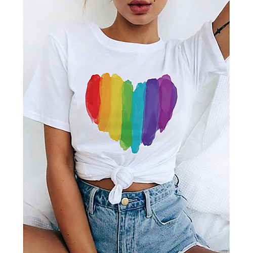 

Inspired by Cosplay LGBT Pride T-shirt Poly / Cotton Rainbow Printing T-shirt For Women's