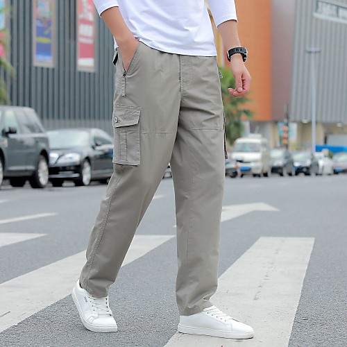

Men's Hiking Pants Hiking Cargo Pants Outdoor Soft Comfortable Cotton Pants / Trousers Climbing Camping / Hiking / Caving Traveling Army Green Grey Khaki L XL XXL XXXL 4XL Loose