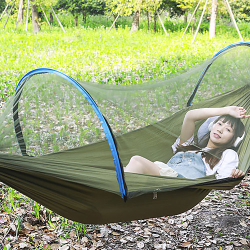 

Camping Hammock Outdoor Breathability Wearable Reusable Adjustable Flexible Folding Nylon PVA for 1 person Hunting Hiking Beach Green Blue Pop Up Design