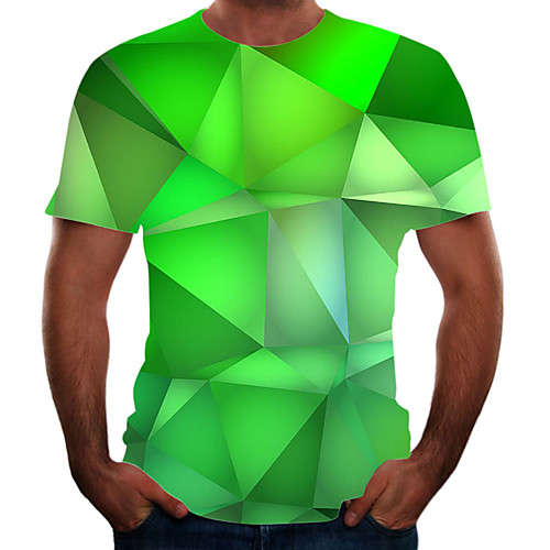 

Men's Going out Weekend Basic T-shirt - Color Block / 3D / Animal Rainbow