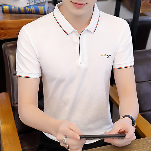 

Men's Solid Colored Polo Basic Elegant Daily Work White / Black / Purple / Khaki / Green