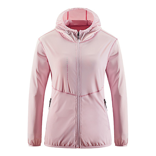 

Women's Hiking Jacket Outdoor Windproof Breathable Quick Dry Ultraviolet Resistant Top Elastane Single Slider Fishing Climbing Beach White / Pink / Blue / Light Green