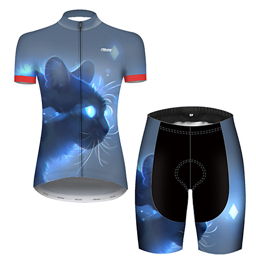 

21Grams Women's Short Sleeve Cycling Jersey with Shorts Black / Blue Galaxy Bike Breathable Sports Galaxy Mountain Bike MTB Road Bike Cycling Clothing Apparel / Stretchy
